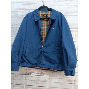 Alligator Full Zip Jacket Men's 44R Navy Blue Pockets Vintage